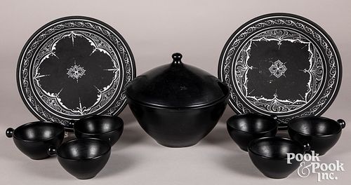 Group of black pottery