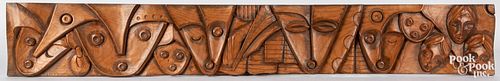 Four Ecuador carved panels, by Luis Potosi