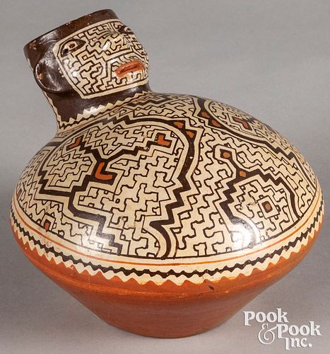 Peruvian Shipibo pottery effigy pot