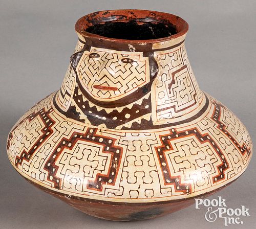 Peruvian Shipibo pottery effigy pot