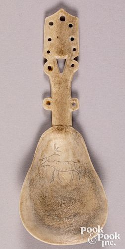 Arctic bone spoon, likely Sami from Scandinavia