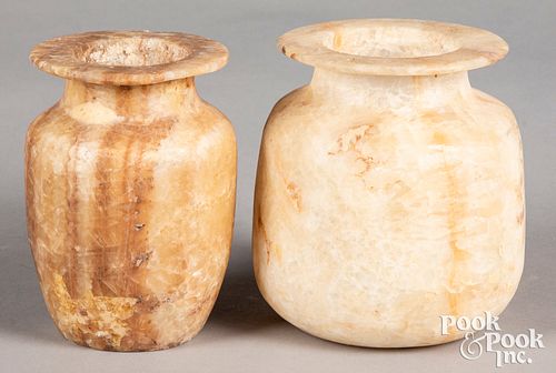 Two Egyptian alabaster vases