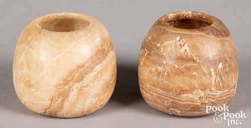 Two Egyptian alabaster bowls