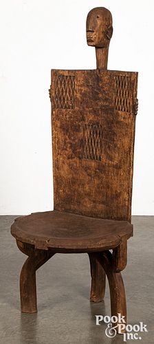 Tanzania Nyamwezi carved throne chair