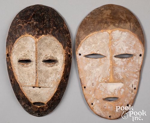 Two African Cameroon painted Fang Masks