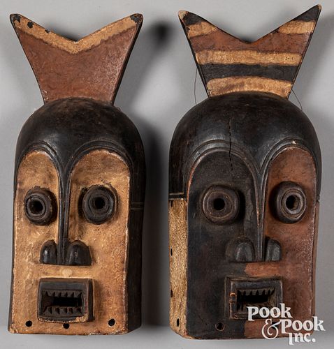 Two painted African tribal masks