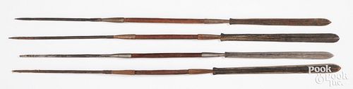 Four African Maasai spears