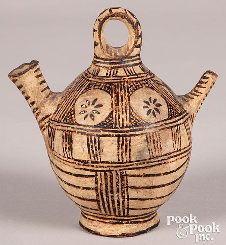 Early Turkey wedding pot, with painted decoration