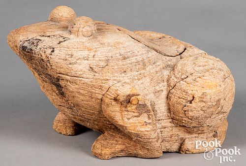 Thailand carved wood frog box