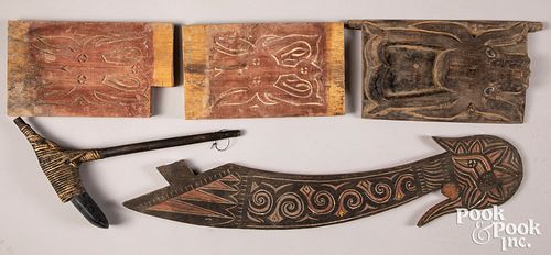 Group of Sulawesi items, to include a katik