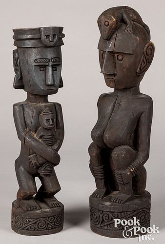 Pair of Timor carved figures