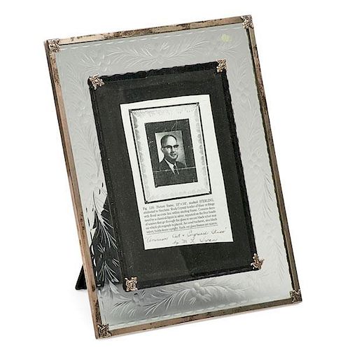SINCLAIRE STERLING AND CUT GLASS EASEL FRAME