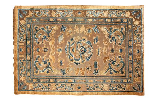 A 19TH CENTURY CHINESE DRAGON RUG