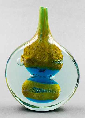 Michael Harris Attr. Mdina Art Glass "Fish" Vase
