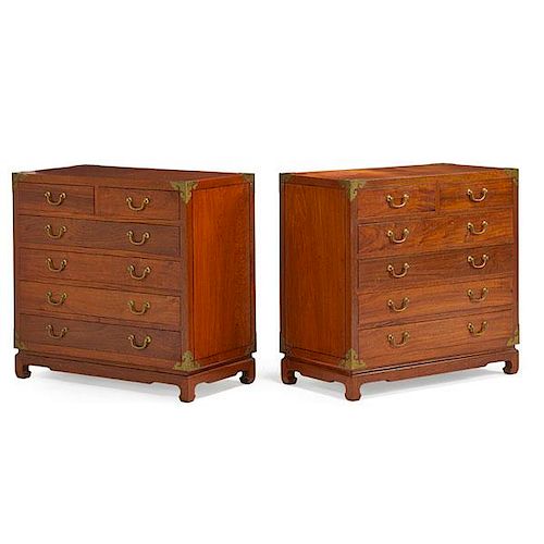 PAIR OF CAMPHORWOOD CAMPAIGN CHESTS