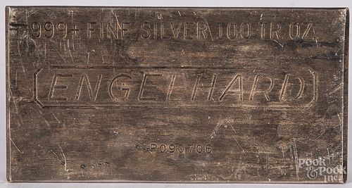 Engelhard 100 ozt fine silver bar.