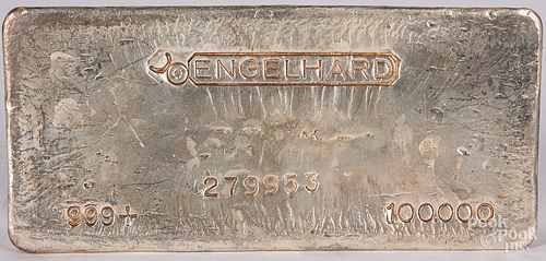 Englehard 100 ozt fine silver bar.