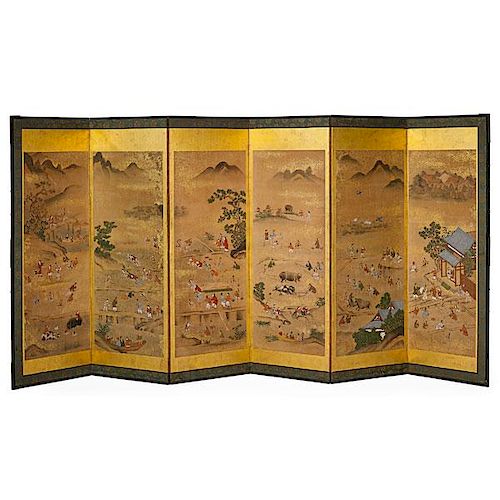 JAPANESE PAINTED SCREEN