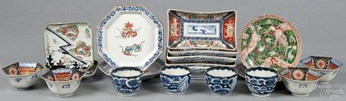 Three pairs of Japanese Imari porcelain plates, largest - 7 1/2'' dia.