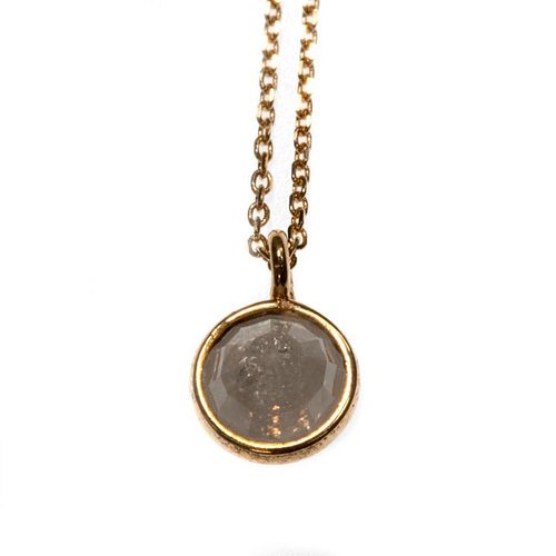 Rose-cut diamond and 18k gold pendant with chain