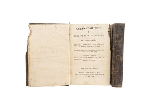 Curso Completo o Diccionario Universal de Agricultura Teórica, Práctica, Económica, y de Medicina Rural y Veterinaria. Madrid:1798.