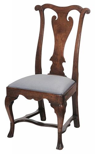 American Queen Anne Walnut Side Chair