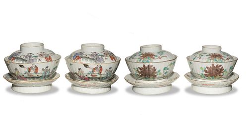2 Sets of Chinese Bowls, Late-19th Century