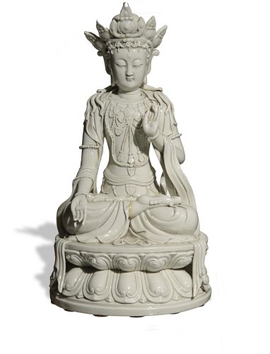 Chinese Dehua Seated Buddha, 19th Century