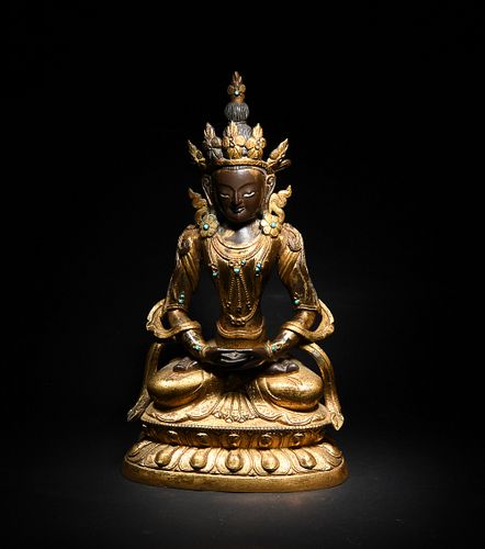 Gilt Bronze Seated Buddha, 18th Century