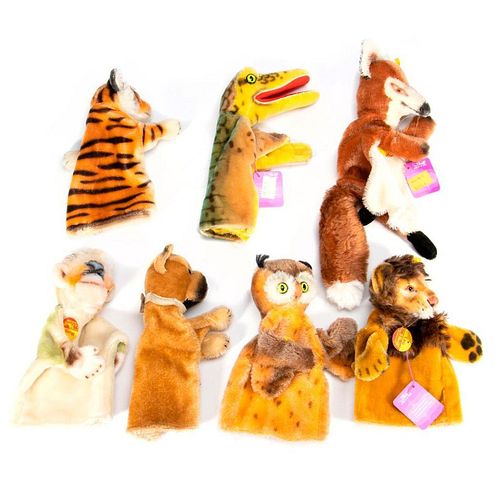 Vintage Steiff Hand Puppets, Lot of 7