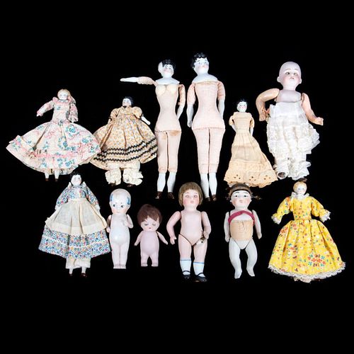 Vintage Porcelain and Bisque head dolls