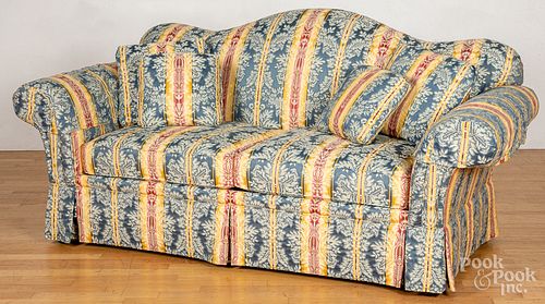 Silk upholstered sofa, 80" l. Provenance: The Col