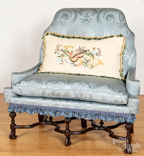 Silk Scalamandre upholstered William and Mary sty