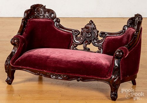 Modern Victorian style child's sofa, 19 1/2" h.,