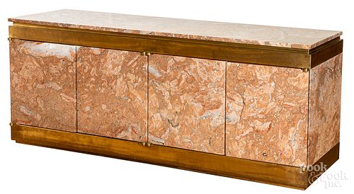 Marble mounted credenza, 29" h., 72" w. Provenanc