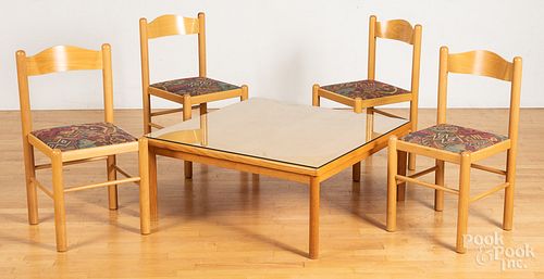 Furnishings, to include a set of four chairs, a l