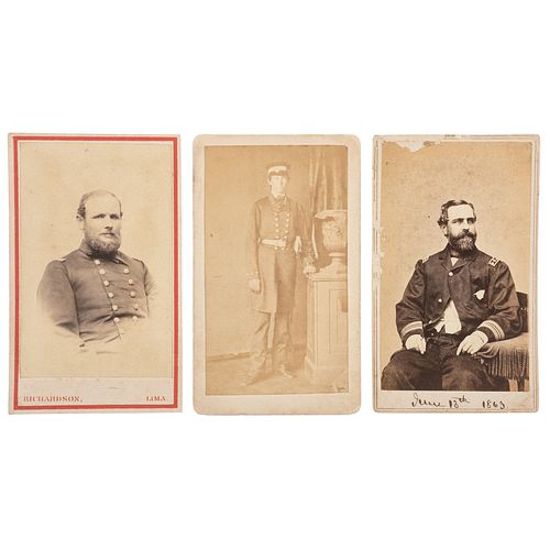 Three CDVs of Identified Navy Officers, Incl. James M. Forsyth Signed View