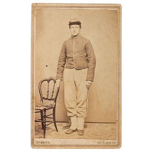 Private George Hempstead, 34th Ohio Infantry, Piatt Zouaves, CDV by Everitt