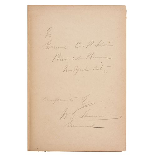 General W.T. Sherman Signed and Inscribed Book Presented to General Charles Pomeroy Stone