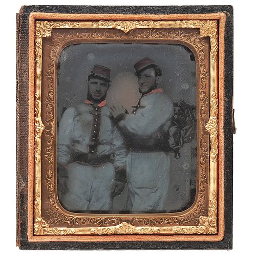 Sixth Plate Ambrotype of Possible Louisiana Rebels with Backpacks