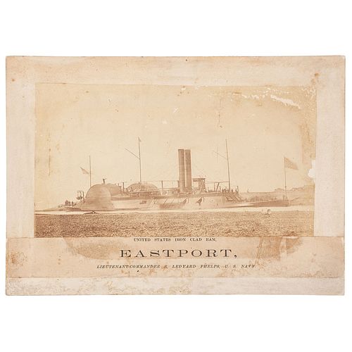 USS Eastport, Albumen Photograph of Brown Water Navy Ironclad Gunboat