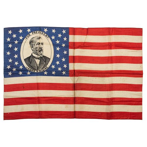 James G. Blaine 1884 Presidential Campaign Flag Banner