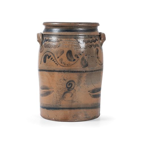 A Rare Pennsylvania Three Gallon Cobalt-Decorated Stoneware Jar