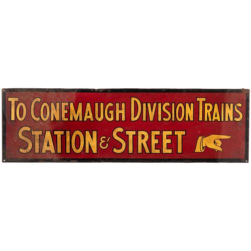 A Conemaugh Division Trains Painted Metal Sign