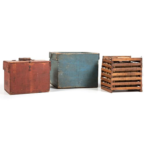 Three Wood Storage Crates