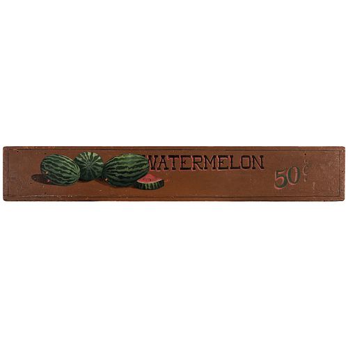 A Painted Wood Watermelon Advertising Sign