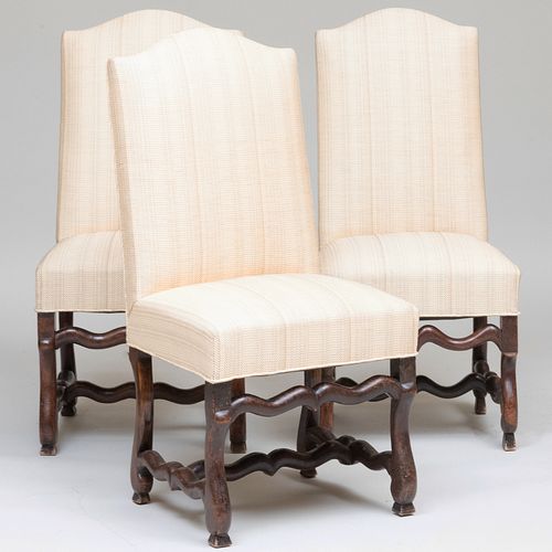 Pair of Louis XIII Style Stained Wood Side Chairs