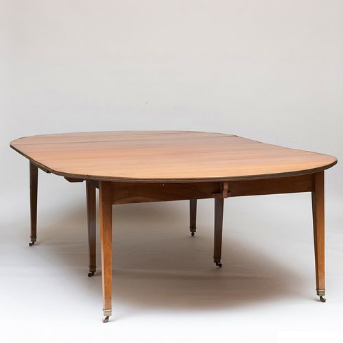 Directoire Brass-Mounted Walnut Extension Dining Table