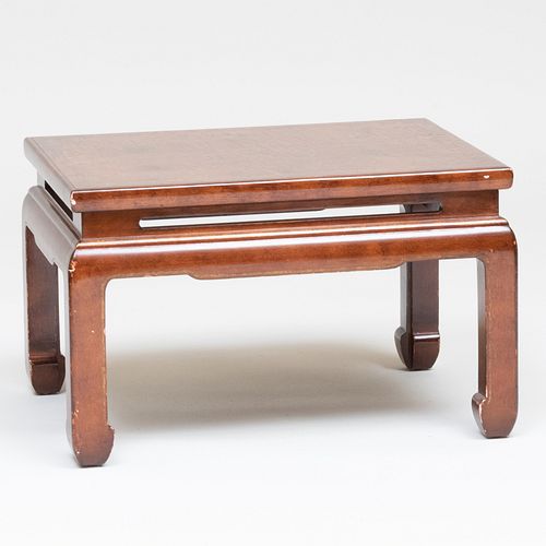 Chinese Style Brown Lacquer and Parcel-Gilt Low Table