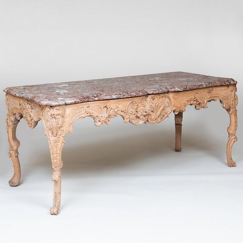 RÃ©gence Style Carved and Painted Oak Console Table
